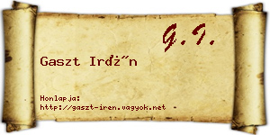 Gaszt Irén névjegykártya